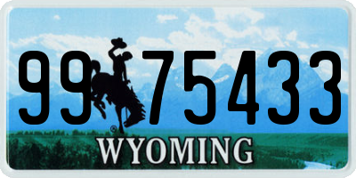 WY license plate 9975433