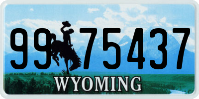 WY license plate 9975437