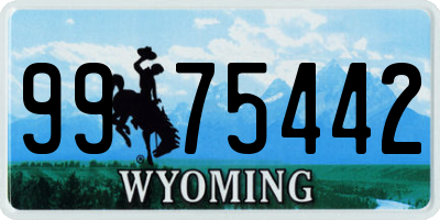 WY license plate 9975442