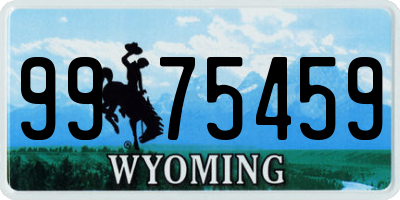 WY license plate 9975459