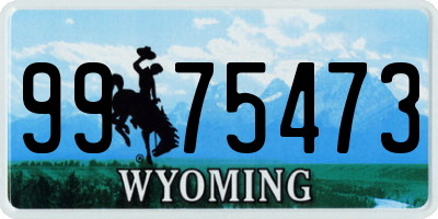 WY license plate 9975473
