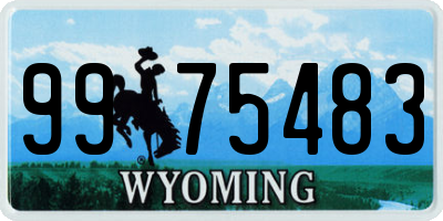 WY license plate 9975483