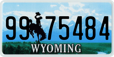 WY license plate 9975484
