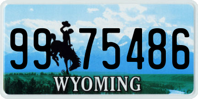 WY license plate 9975486