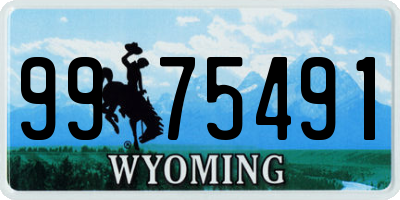 WY license plate 9975491