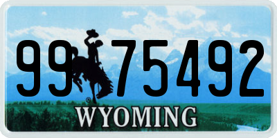 WY license plate 9975492