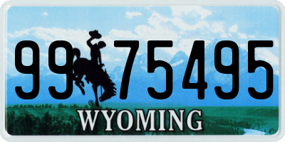 WY license plate 9975495
