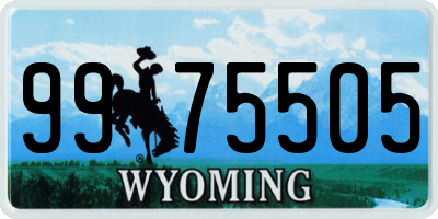 WY license plate 9975505