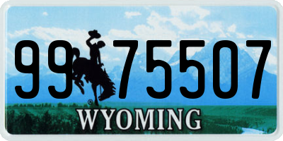 WY license plate 9975507