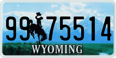 WY license plate 9975514