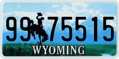 WY license plate 9975515