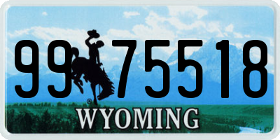 WY license plate 9975518
