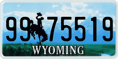 WY license plate 9975519