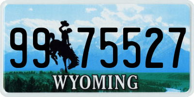WY license plate 9975527