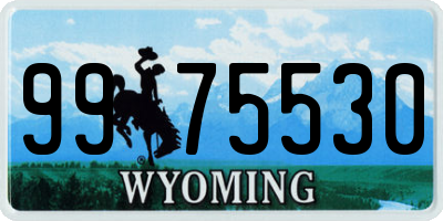 WY license plate 9975530