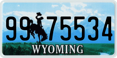 WY license plate 9975534