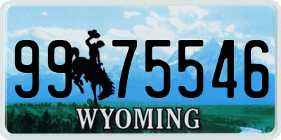 WY license plate 9975546