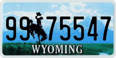 WY license plate 9975547