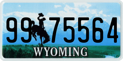 WY license plate 9975564