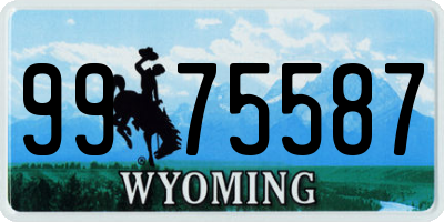 WY license plate 9975587