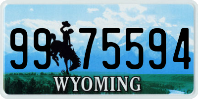 WY license plate 9975594