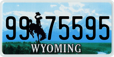 WY license plate 9975595