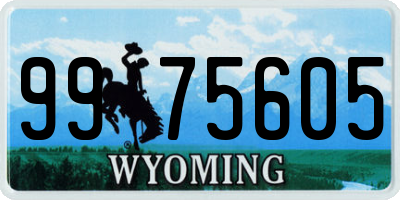 WY license plate 9975605