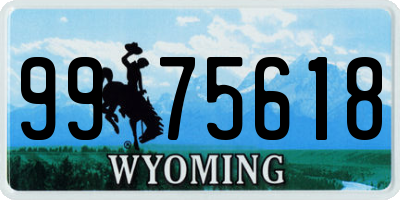 WY license plate 9975618