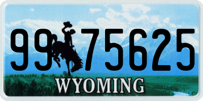 WY license plate 9975625