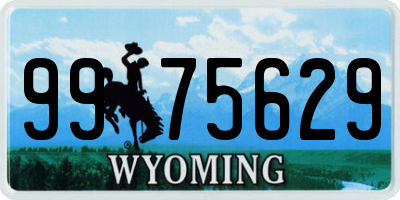 WY license plate 9975629