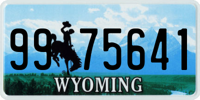 WY license plate 9975641