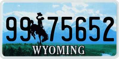 WY license plate 9975652