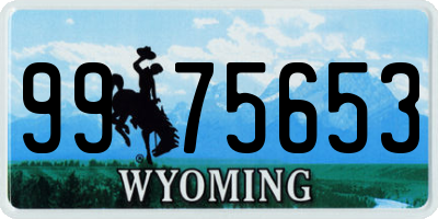 WY license plate 9975653