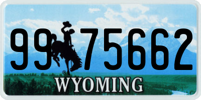 WY license plate 9975662