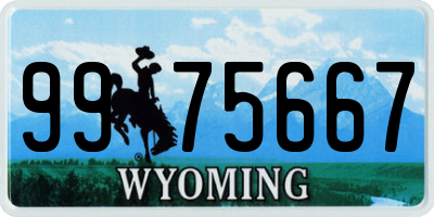 WY license plate 9975667