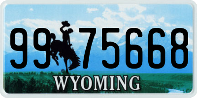 WY license plate 9975668