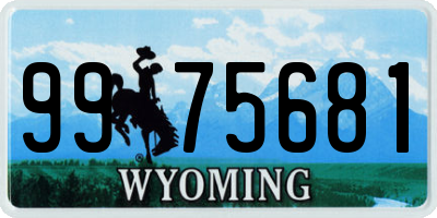 WY license plate 9975681