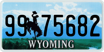 WY license plate 9975682