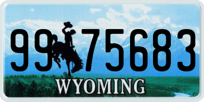 WY license plate 9975683