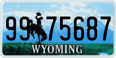 WY license plate 9975687