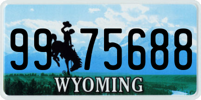 WY license plate 9975688