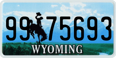 WY license plate 9975693