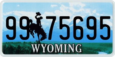 WY license plate 9975695