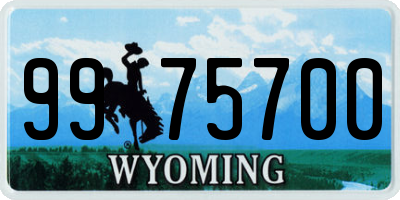WY license plate 9975700