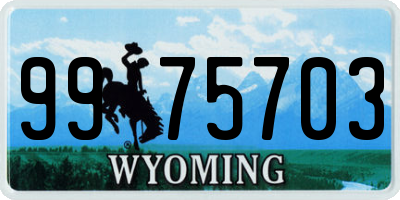 WY license plate 9975703