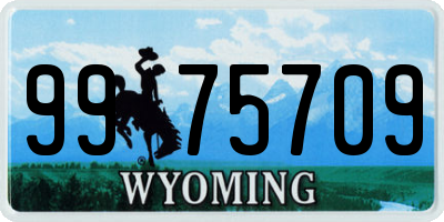 WY license plate 9975709