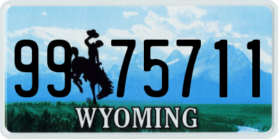 WY license plate 9975711