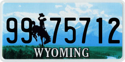 WY license plate 9975712