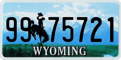 WY license plate 9975721