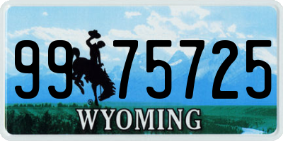 WY license plate 9975725